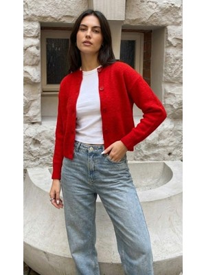 Ugdelia Kadın Basic Düğmeli Triko Hırka