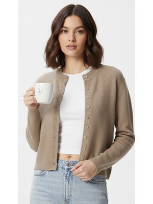 Ugdelia Kadın Bisiklet Yaka Basic Triko Hırka