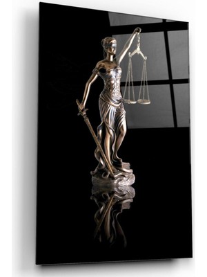 Marsilyan Nw Özel  Themis Heykeli Cam Tablo