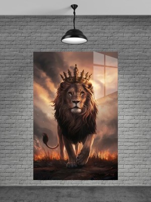 Marsilyan Aslan Kral Cam Tablo Ev Dekorasyon,balkon Dekorasyonu,dekoratif,duvar Tablo,mutfak Tablo