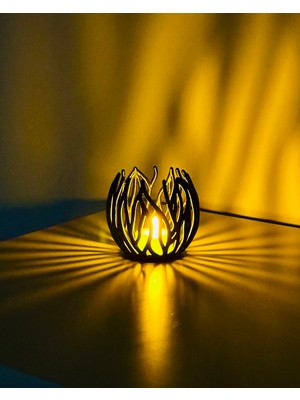 Pluto 3D 3D Baskı Dekoratif Tealight Mumluk-Modern Tasarım, Pla Malzeme, El Yapımı Şık Aksesuar-Siyah-03