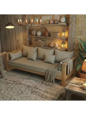 Woodwork Antalya Shefıeld Ahşap 3lü Kanepe