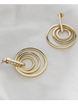 Mith Sb Takı Paslanmaz Çelik 3'lü Çıkarılabilir Halka Küpe-Silver