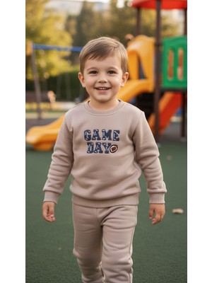 Tuma Collection Erkek Çocuk Kışlık Eşofman Takımı Sweatshirt Alt Pamuklu Üç Iplik Şardonlu Günlük Kombin 3-4-5-6-7 Yaş