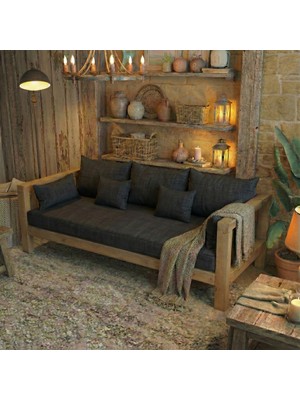 Woodwork Antalya Shefıeld Ahşap 3lü Kanepe