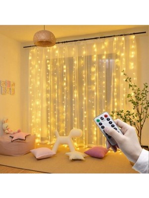 Renkli Animasyonlu 3x2 mt Telli Yılbaşı Aydınlatma LED Işık Seti