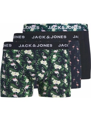Jack & Jones Jack Jones Flamıngı Flower 3 Lü Paket Erkek Boxer 12291169