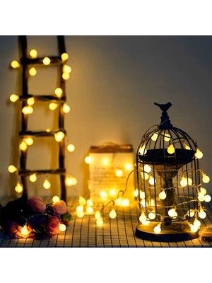 Mini Top LED 3,5m 20 LED Pilli Gün Işığı Dekoratif Aydınlatma