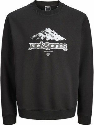 Jack & Jones Jack Jones Flare Front Prınt Relax Fit Erkek Sweat 12285680