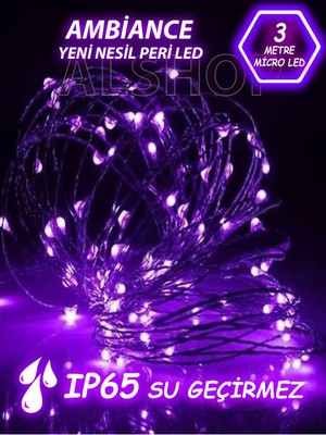 Mor Peri LED Işık, Yeni Nesil 3 Metre, 30 Ledli, Dekoratif Aydınlatma