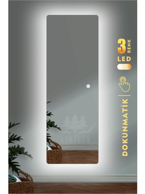 Karaçam Dekor LED Işıklı Boy Aynası 123 x 43 cm Şık Tasarım ve Su Geçirmez Özellik