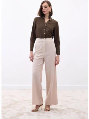 Sateen Kadın Palazzo Krep Pantolon 1977-5083