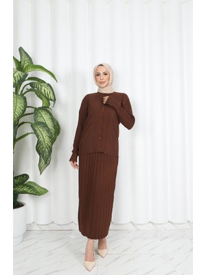 Nisum Moda Düğmeli Piliseli Merserize Etekli Takım