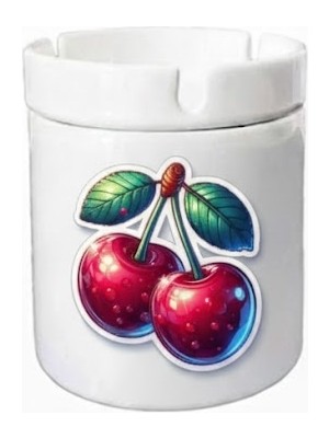 Sartre Art "şeker Kirazlar" Tasarımlı Hediyelik  Kokusuz Söndür At Küllük Kül Tablası