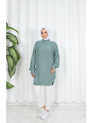 Nisum Moda Yırtmaçlı Kalın Triko Tunik