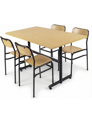 Trendyofix Werzalit Cafe Restoran Masası Gıda Yönetmeliğine Uygun & Leke Tutmaz  4 Sandalyelitakım