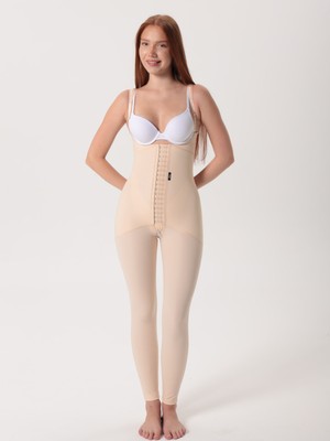 HA-116 Kopçalı Ayak Bileği Altı Fermuarlı Korse Medikal Liposuction Karın Germe Doğum Sonrası Korse