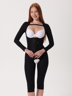 HA-126 Kopçalı Kollu Diz Altı Korse Medikal Liposuction Karın Germe Doğum Sonrası Bariatrik
