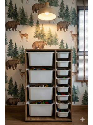 Decosense 12 Çekmeceli Çok Amaçlı Oyuncak Dolabı ve Saklama Ünitesi – Çocuk Odası Düzenleyici Etiket Hediyeli