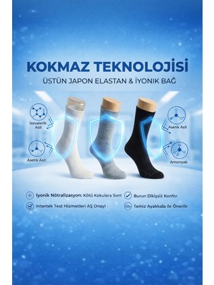 Laykmayk Koku Yapmaz 3 Renk 3'lü Kokmaz Uzun Tenis Çorap - LYKM05