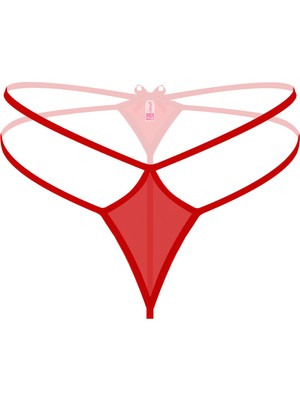 Çamaşır Kenti Büyük Beden Kırmızı Fantazi String Külot