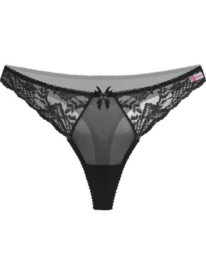 Çamaşır Kenti Siyah Dantelli Fantazi G String Külot