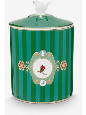 Pip Studio Love Birds Yeşil Porselen Saklama Kabı 1300 ml