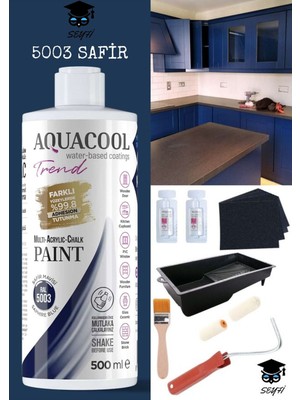 Aquacool Kendiliğinden Vernikli Çelik Ahşap Kapı Beyaz Eşya Mutfak Dolabı Fayans Petek Metal Boya 500 ml Set