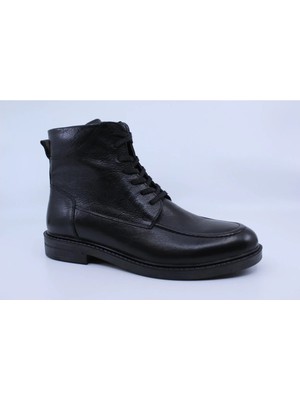 Papuccu 1093 Siyah Erkek Deri Uzun Bot