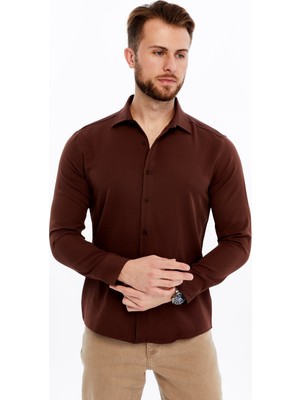 Citra Likralı Dabıl Kumaş Rahat Kesim Günlük Erkek Gömlek