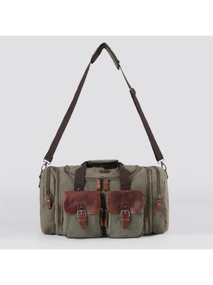 Ççs 40232 Genişleyebilir Kanvas Seyahat Çantası Valiz Yeşil