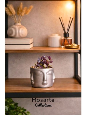 Mosarte Buda Series Minimalist Soyut Yüz Vazo / Heykel – Modern Dekoratif Obje Küçük Boy