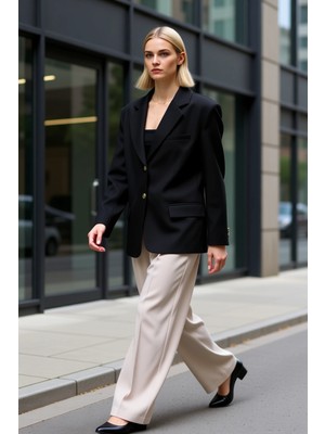 Benerly Kadın Ceket Yaka Uzun Kol Regular Kalıp Dokuma Fonksiyonel Dayanıklı Kaliteli Konforlu Şık