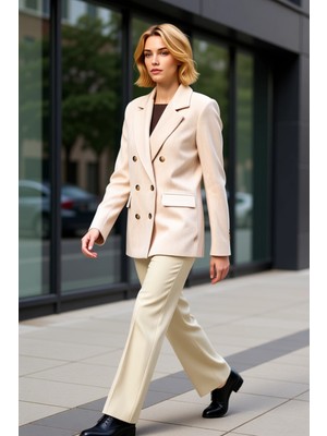 Benerly Kadın Ceket Yaka Uzun Kol Düz Desen Kadife Kalıp Regular Fonksiyonel Dayanıklı Kaliteli Şık