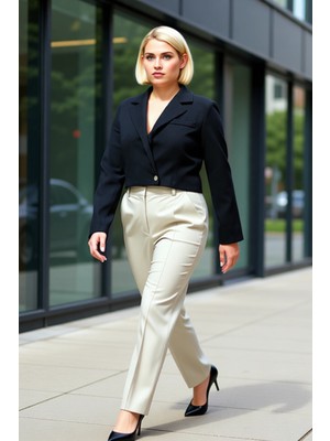 Benerly Kadın Ceket Yaka Standart Kol Regular Kalıp Dokuma Fonksiyonel Dayanıklı Kaliteli Konforlu