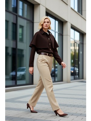 Benerly Kadın Gömlek Yaka Standart Kol %100 Pamuk Denim Ceket Fonksiyonel Dayanıklı Kaliteli Rahat