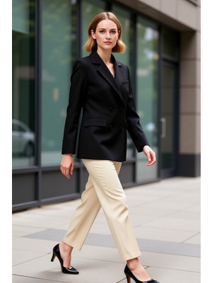 Benerly Kadın Ceket Yaka Uzun Kol Standart Kol Düz Desen Fonksiyonel Dayanıklı Kaliteli Konforlu Şık