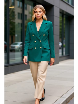 Benerly Kadın Oversize Ceket Yaka Uzun Kol Düz Dokuma Kalıp Fonksiyonel Dayanıklı Kaliteli Estetik