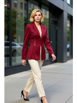 Benerly Kadın Ceket Yaka Uzun Kol Fitted Kalıp Dokuma Fonksiyonel Dayanıklı Kaliteli Konforlu Spor