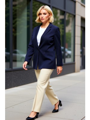 Benerly Kadın Ceket Yaka Standart Kol Regular Kalıp Dokuma Fonksiyonel Dayanıklı Kaliteli Konforlu