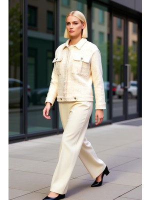 Benerly Kadın Gömlek Yaka Düşük Kol Tüvit Ceket Fonksiyonel Dayanıklı Kaliteli Konforlu Estetik Şık