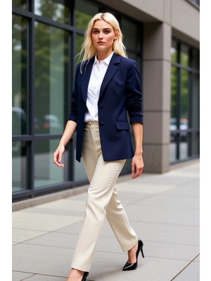 Benerly Kadın Regular Ceket Yaka Uzun Kol Düz Dokuma Kalıp Fonksiyonel Dayanıklı Kaliteli Konforlu