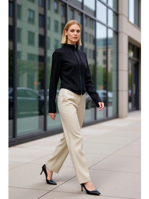 Benerly Kadın Dik Yaka Uzun Kol Fitted Ceket Fonksiyonel Dayanıklı Kaliteli Konforlu Estetik Rahat