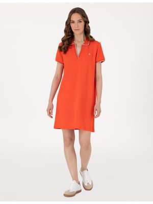 Pierre Cardin Kadın Kırmızı Regular Fit Polo Yaka Örme Elbise 50308462-VR030