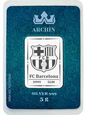 Archin 999 Ayar Gümüş Tasarımlı Katalan Ruhlu Barcelona Temalı Hediyeye Özel 5 Gram Gümüş Külçesi-685