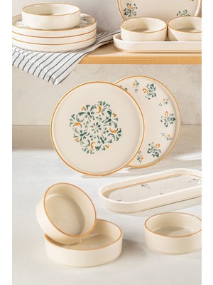 Vienev Klasik 14 Parça Stackable Kahvaltı Takımı Sunum Tabağı