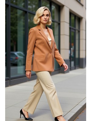 Benerly Kadın Ceket Yaka Uzun Kol Regular Kalıp Dokuma Fonksiyonel Dayanıklı Kaliteli Konforlu Şık