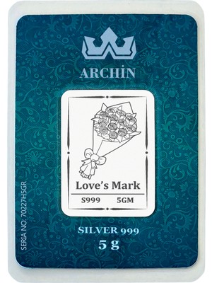 Archin Sevgililer Gününe Özel Çiçek Temalı Hediyelik 5 Gram 999 Ayar Gümüş Külçesi-688