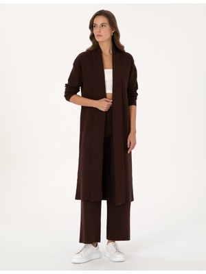 Pierre Cardin Kadın Kahverengi Comfort Fit Triko Hırka 50311603-VR029