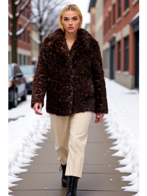 Benerly Kadın Oversize Gömlek Yaka Düşük Kol Suni Kürk Mont Fonksiyonel Dayanıklı Kaliteli Estetik